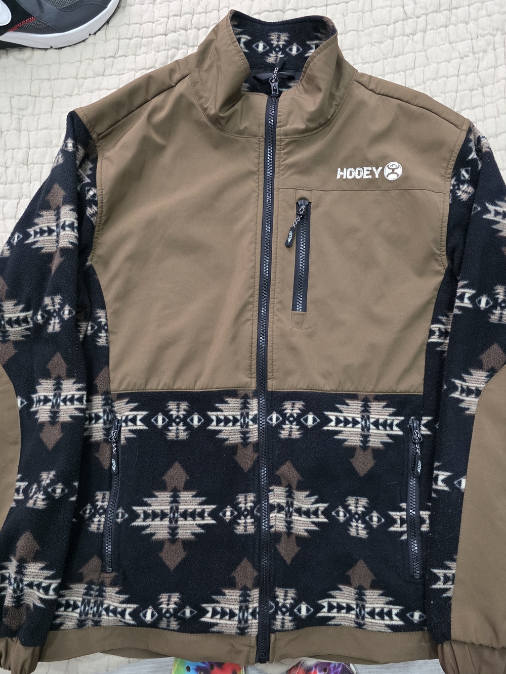 Hooey Men’s Brown & Black Patterned Fleece Jacket